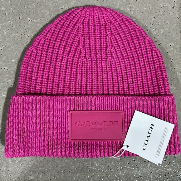 NWT Coach Beanie, pink - Picture 3 of 4